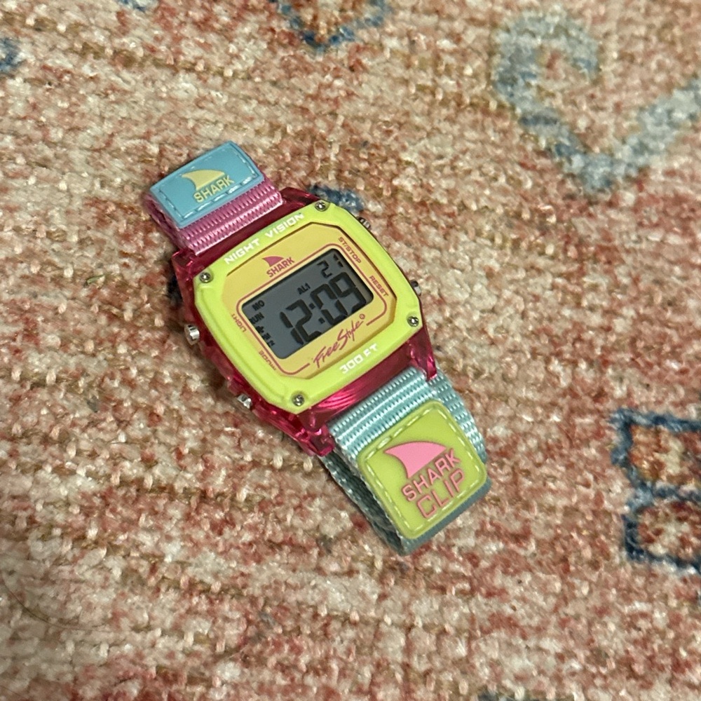 Freestyle Shark Clip Watch in Pink and Yellow